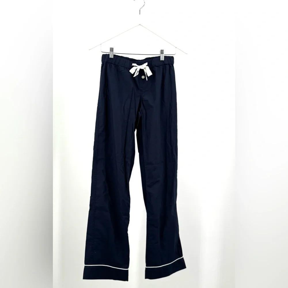 J. Crew Men’s Navy Blue  White Accent Cotton 2-Piece Pajama Set Size S